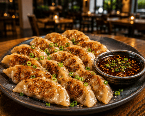 Schezwan Potstickers with Dipping Sauce