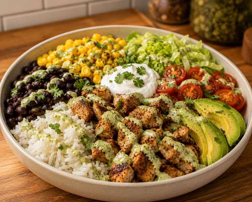 Green Goodness Chicken Burrito Bowl