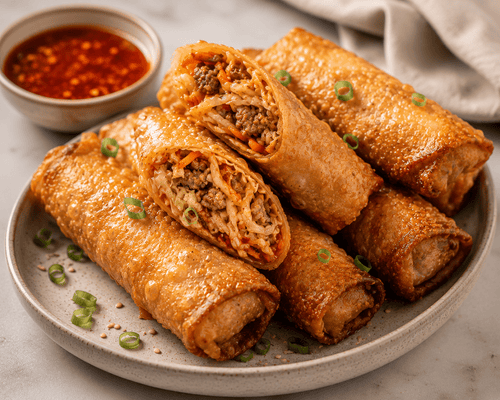 Schezwan Crispy Egg Rolls