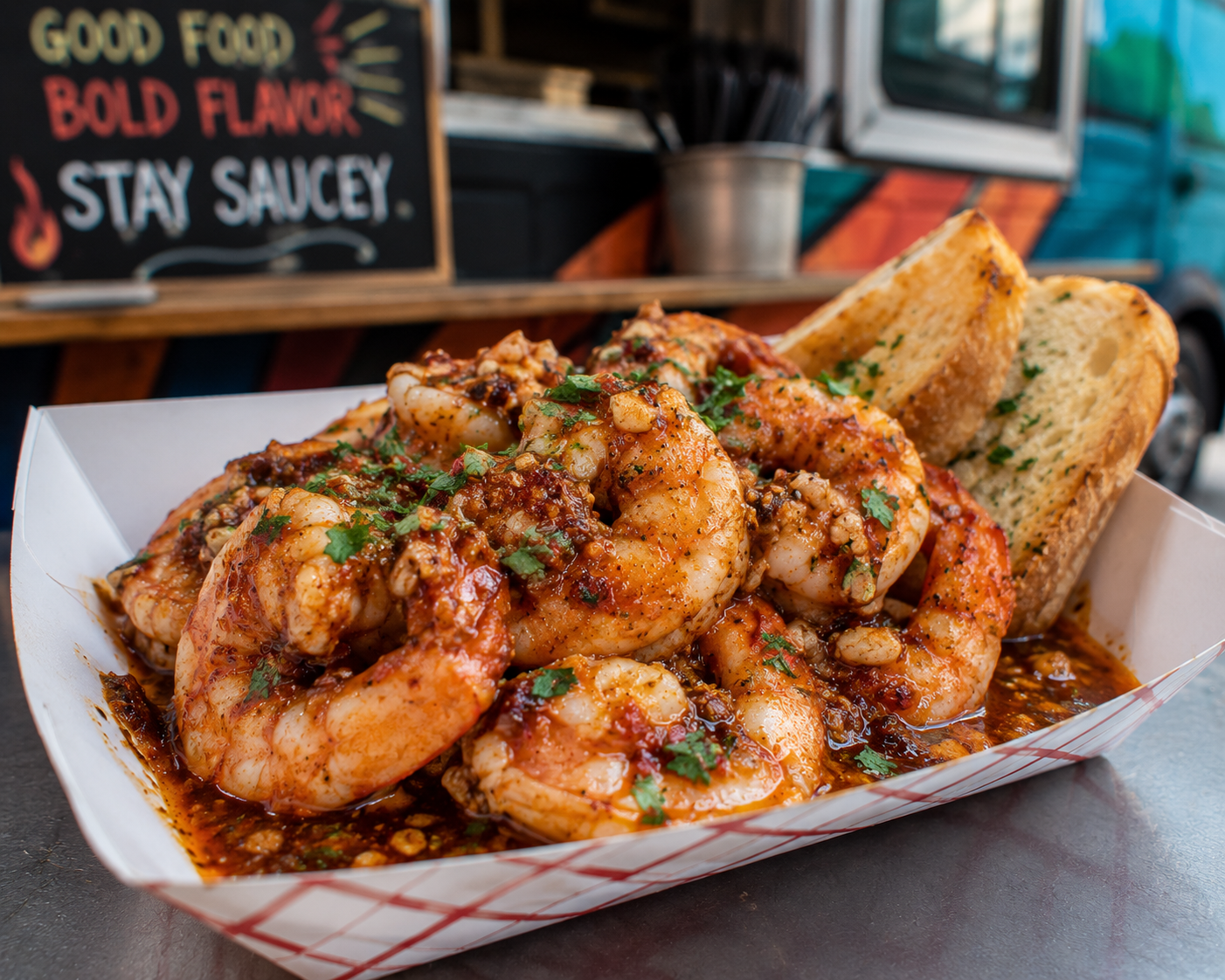 Schezwan Garlic Butter Shrimp