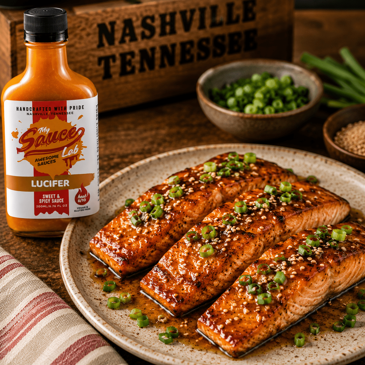 Lucifer Glazed Salmon