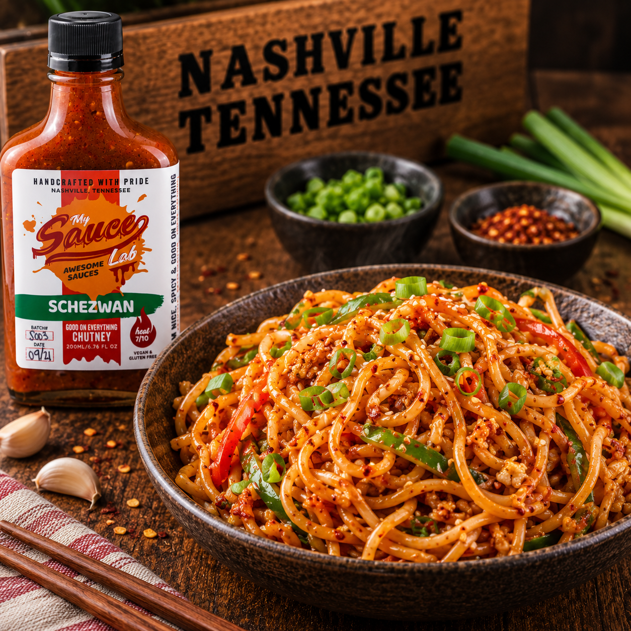 Schezwan Garlic Noodles